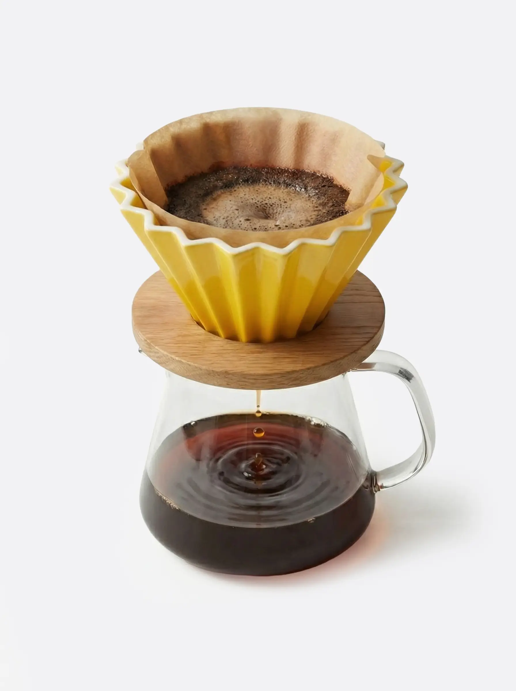 Воронка Agave Yellow Filter Cup Origami для приготовления кофе керамическая на 1-2 чашки — FC017